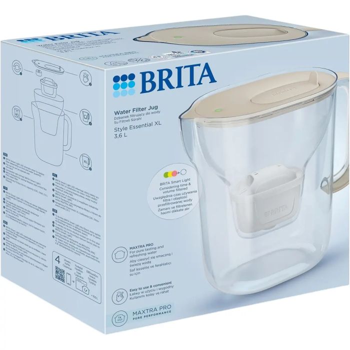 Фільтр-глечик Brita Style Essential XL Mxpro 3.6л (2.3л очищеної води) з картриджем пісочний