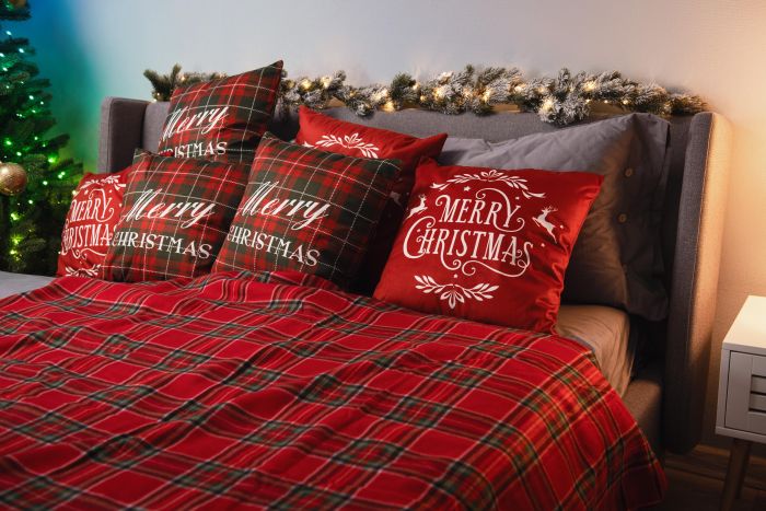 Плед Ardesto Christmas Fleece 130x160см, 100% полиэстер, клетка, красный