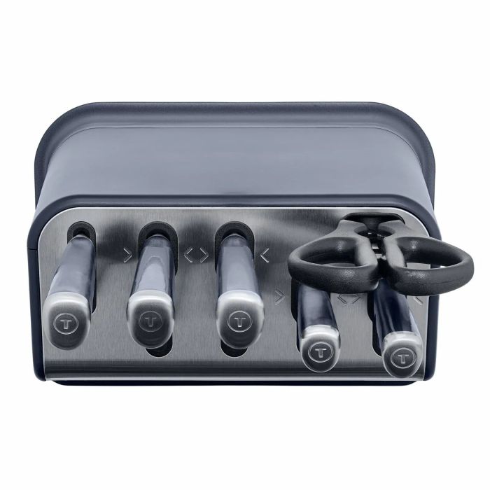 Набір ножів Tefal EverSharp Pro, з блоком, 6предметів, нержавіюча сталь, синій
