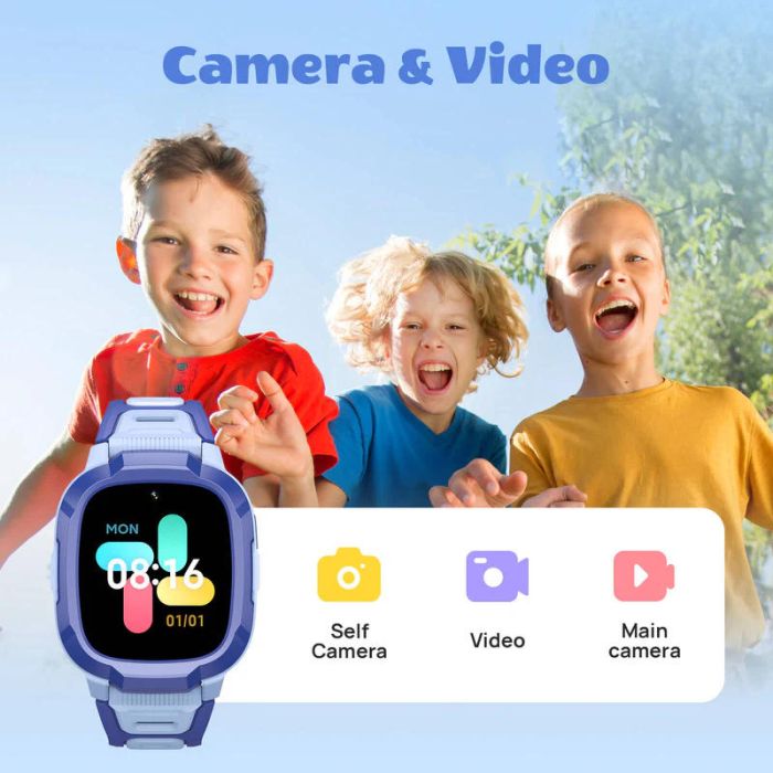 Дитячий годинник-телефон Mibro P6, 1.4", 240x280, GPS, 2MP, 900мА·год, 2АТM, сірий
