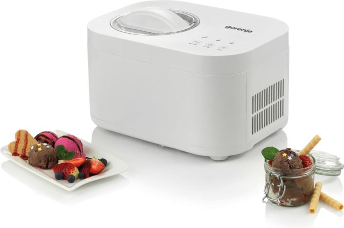 Мороженица Gorenje 100Вт, чаша-1л, время приготовл.-30мин, пластик, бело-серый