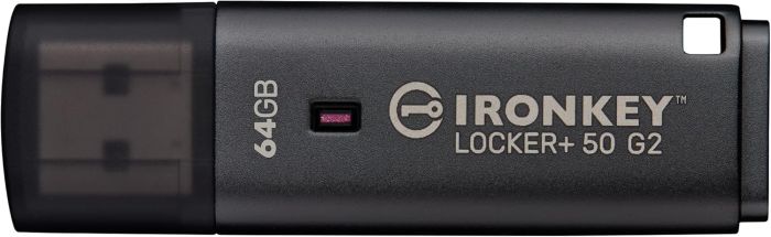 Накопичувач Kingston   64GB USB 3.2 Type-A Gen1 IronKey Locker+ 50 G2