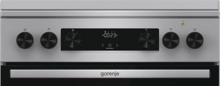 Плита Gorenje комби, 71л, 60x60см, дисплей,  чугун, с крышкой, программатор IconLed,нерж
