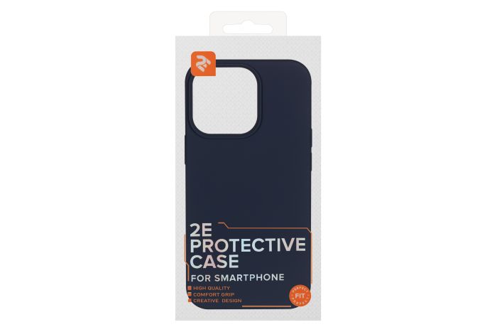 Чехол 2Е Basic для iPhone 13 Pro, Liquid Silicone, синий темный