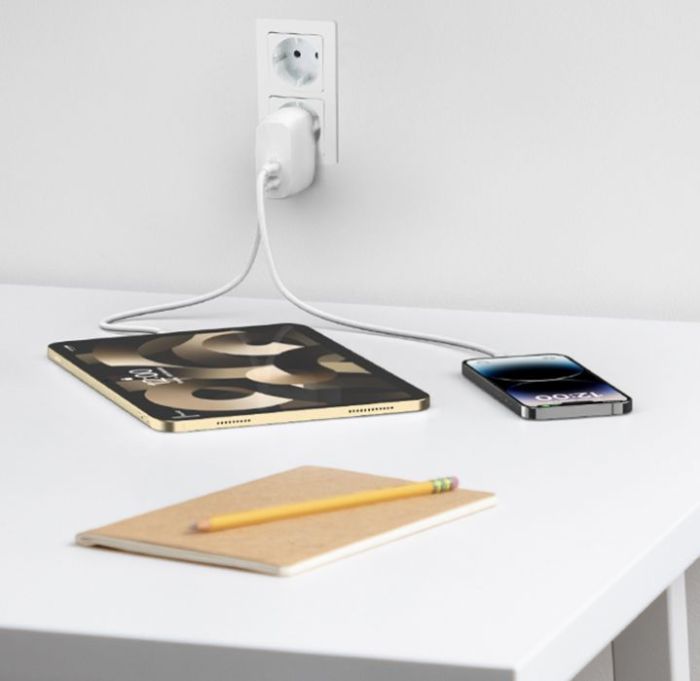 Зарядний пристрій мережевий Belkin 60Вт 2хUSB-С PD PPS, білий