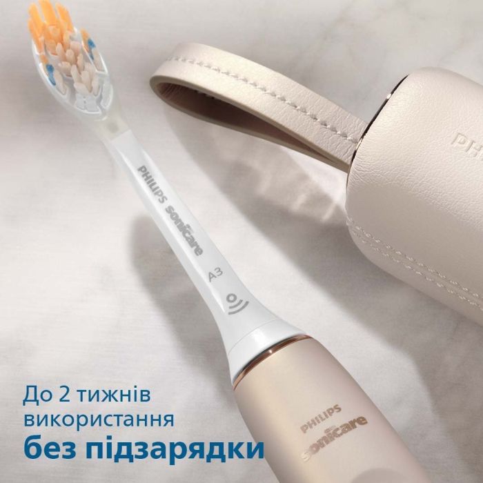 Щітка зубна електр. Philips, Sonicare DiamondClean Prestige 9900, 62т. колив/хв, насадок-1, SenseIQ, зарядний чохол, бежевий