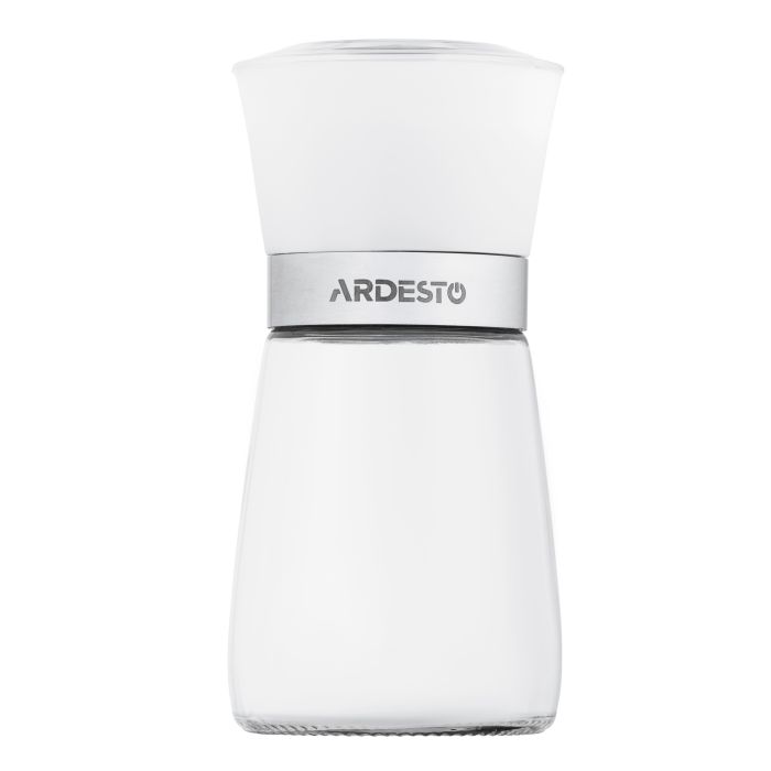 Млинок для солі та перцю Ardesto Gemini, 180мл, скло, нержавіюча сталь, прозорий