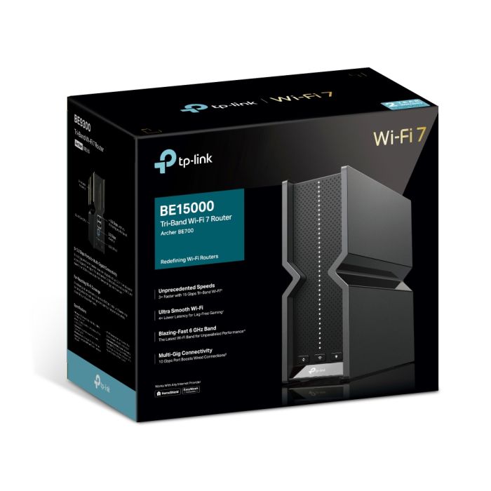 Маршрутизатор TP-LINK Archer BE700 BE15000, 3xGE LAN, 1x2.5GE LAN, 1x10GE WAN, 1xUSB3.0 MESH