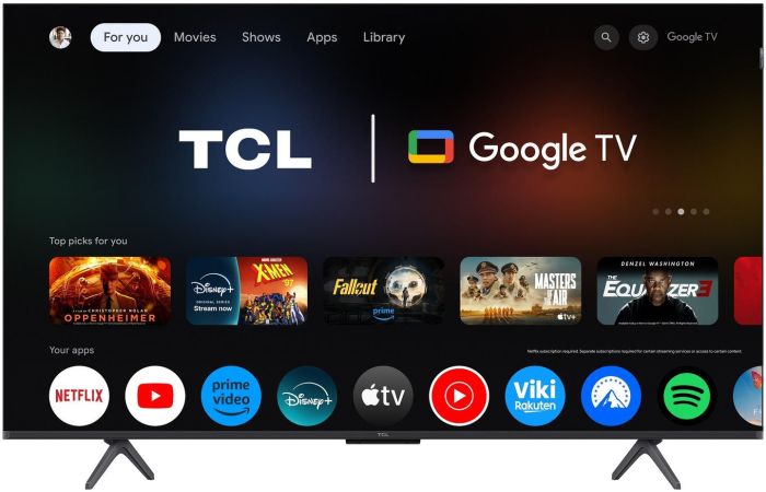 Телевізор 50" TCL QLED 4K 60Hz Smart Google TV Black
