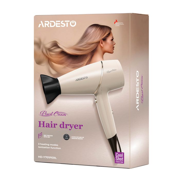 Фен Ardesto Pearl Cream HD-Y700PERL, 1750-2100Вт, 3 скорости, 3 темп.режима, бежевый