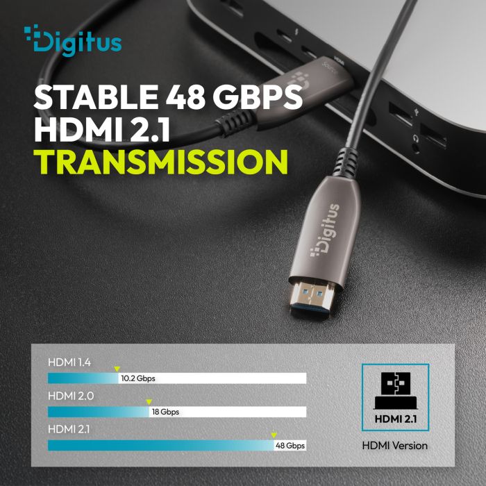 Кабель DIGITUS HDMI UHD 8K, AOC hybrid-fiber, type A M/M, 50м, черный