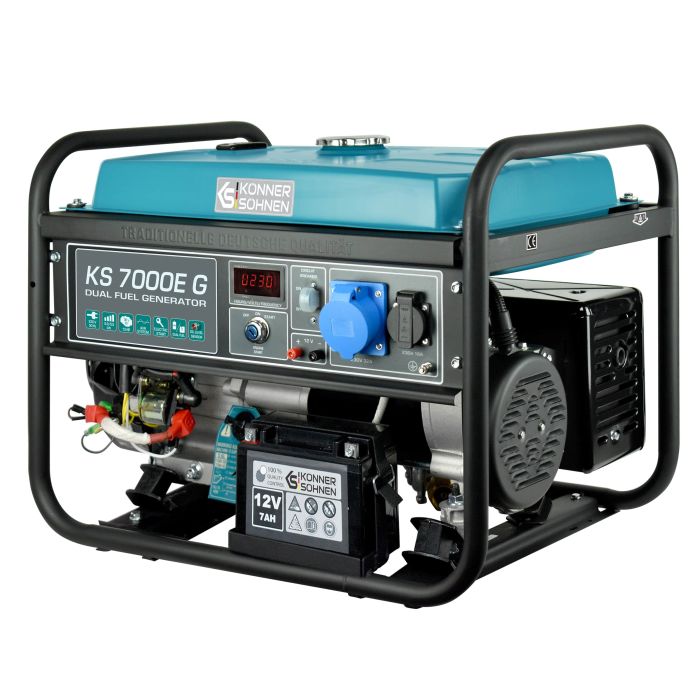 Генератор газобензиновий Konner&Sohnen KS 7000E G, 230В, 5.5кВт, електростартер, 77.2кг