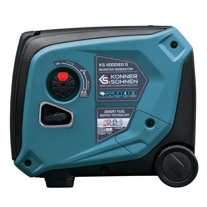 Генератор газо-бензиновый инверторный Konner&Sohnen KS 4000iEG S, 230В, 4.0кВт, электростартер, 40кг