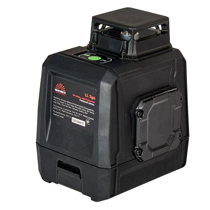 Рівень лазерний Vitals Professional LL 5go до 50м ±0.3мм/м зелений промінь вертикаль 120° горизонталь 360° АКБ 3.7В 5200мА•год сумка IP54 0.63кг