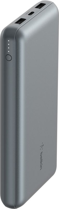 Портативное зарядное устройство Power Bank Belkin 10000мАч, 15Вт, 2хUSB-A/USB-C, серый