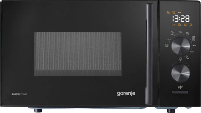Микроволновая печь Gorenje, 20л, электр. управл., 800Вт, гриль, дисплей, 20 программ, инвертор, черный