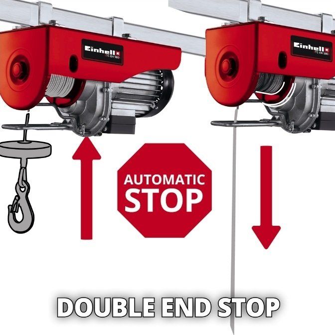 Тельфер электрический Einhell TC-EH 500, 1000Вт, до 500кг, трос 12м, 15.15кг