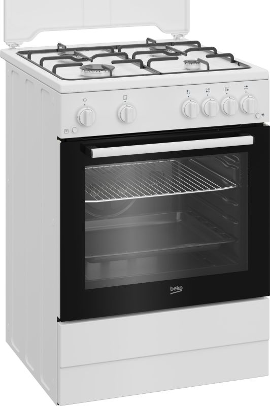 Плита Beko газовая,64л, 60x60см, таймер, белый