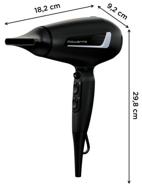 Фен Rowenta Pro Expert, 2100Вт, режимов-3, дифузор, иониз-я, хол. обдув, черный
