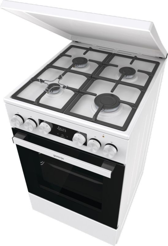 Плита Gorenje комби, 70л, 50x60см, IconLed, чугун, с крышкой, белый