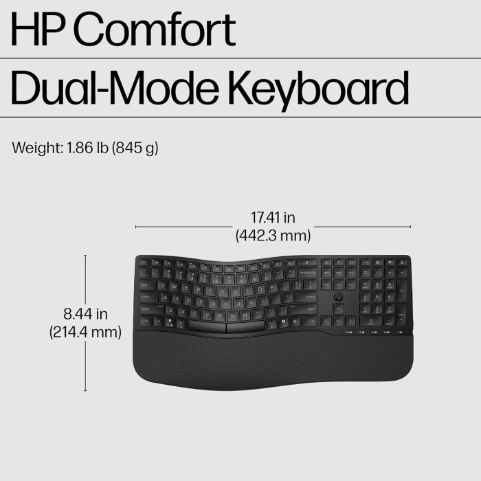 Клавиатура мембранная HP 680 Comfort Dual-Mode 111key, BT, EN/UK, чёрный