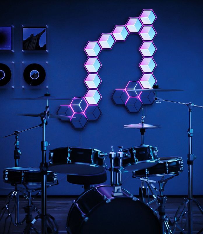 Набор настенных светильников Govee H606A Glide Hexagon Light, 7шт, RGBIC, WI-FI/Bluetooth, Meteor grey