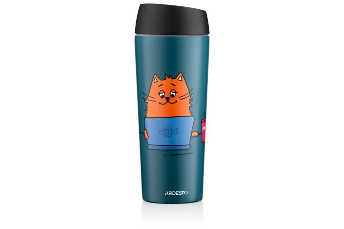 Термочашка Ardesto Coffee time Red Cat, 450мл, нержавеющая сталь, синий