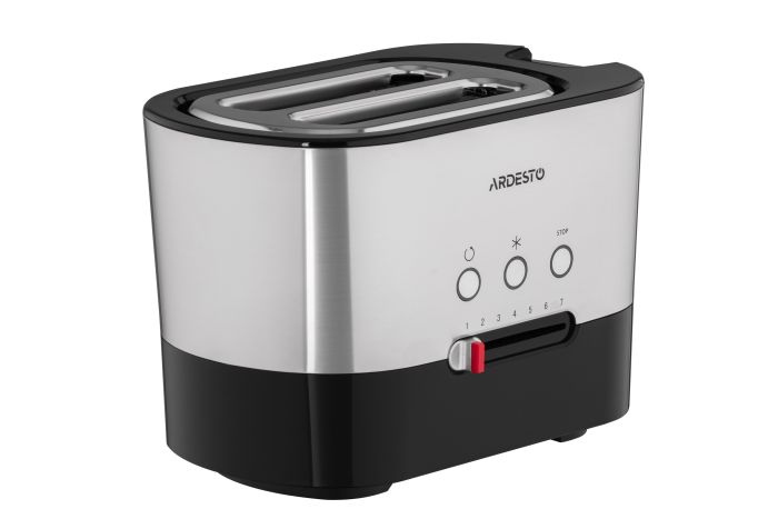 Тостер Ardesto Steel Collection 1000Вт, метал/пластик, сріблясто-чорний