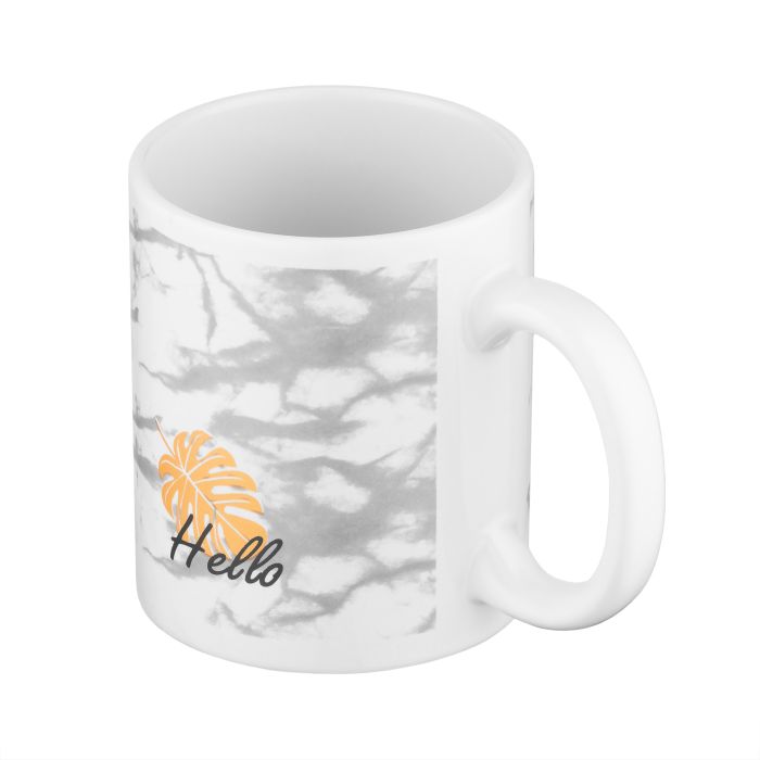 Чашка Ardesto Hello, 330мл, керамика, бело-серый