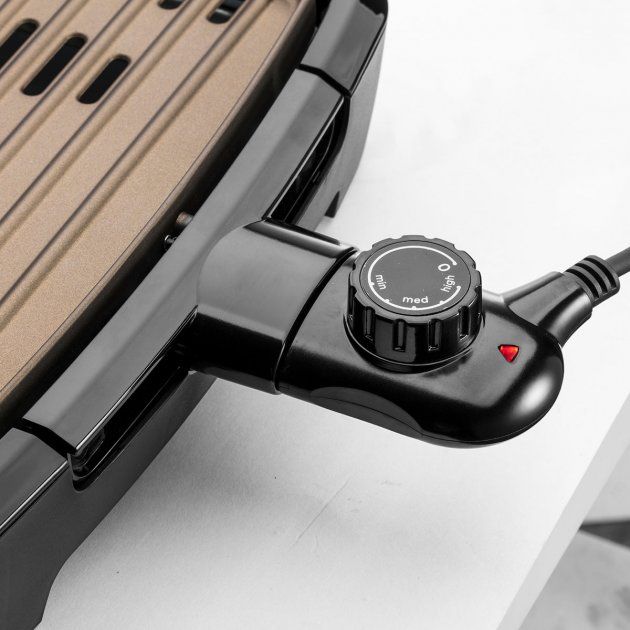 Гриль George Foreman барбекю Smokeless BBQ Grill 1606Вт, темп. режимів-3, з`ємні пластини, пластик, чорний