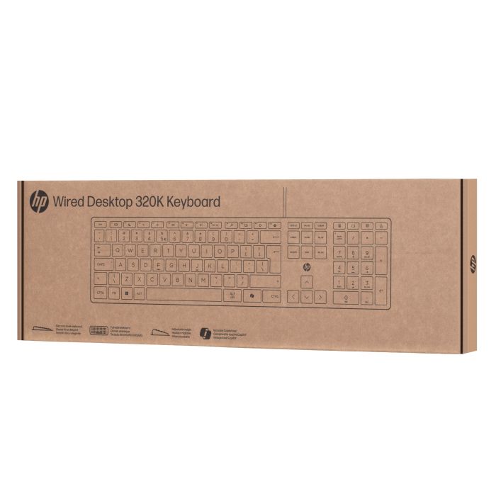 Клавиатура мембранная HP 320K, 109key, USB-A, EN/UK, чорний