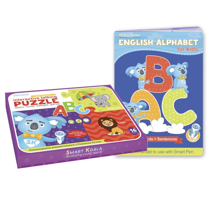 Аудио Доска-Пазл Smart Koala двуязычная English ABC и книга с интерактивной способностью