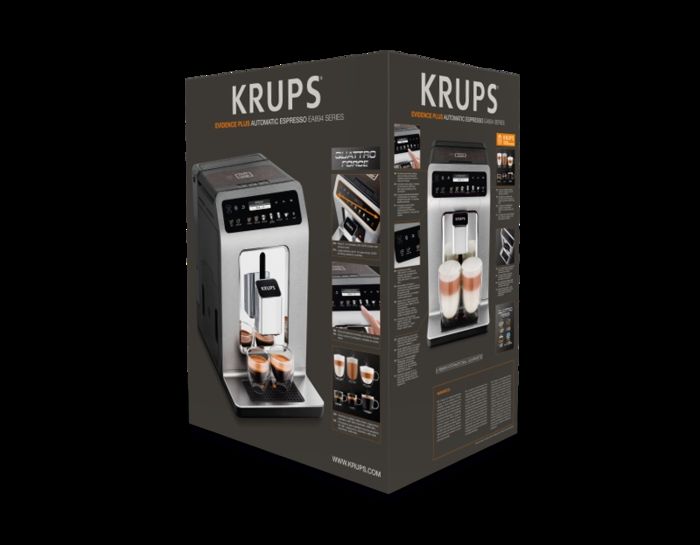 Кофемашина Krups Evidence 2.3л, зерно, автомат.капучинатор, OLED диспл, авторецептов - 19, серо - черный