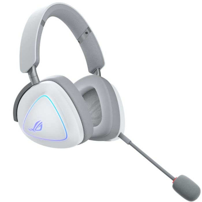 Гарнитура игровая ASUS ROG Delta II, 3.5мм/BT/WL, RGB, 2м, moonlight white