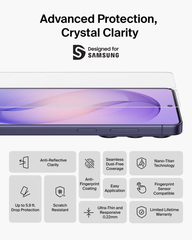 Захисне скло Belkin для Samsung Galaxy S26 Ultra Titan EcoGuard (1 Pack)