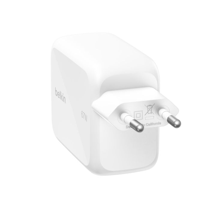 Зарядний пристрій мережевий Belkin 67Вт USB-C PD, PPS, вбудований кабель USB-C, білий