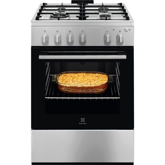 Плита Electrolux газовая, 59л, 60x60см, чугун, нерж