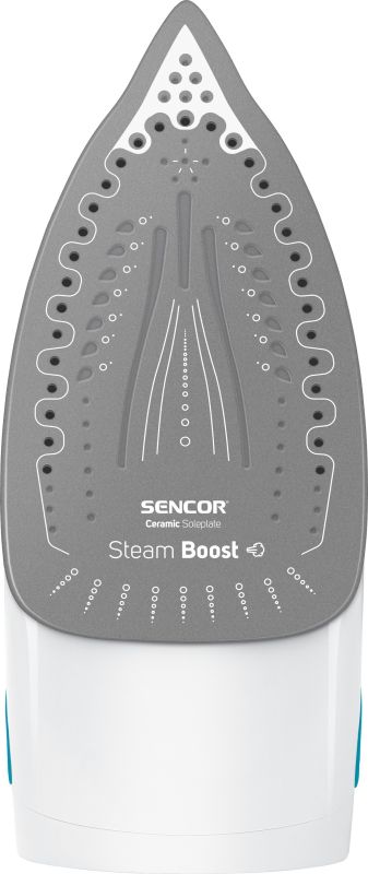 Утюг Sencor, 2000Вт, 220мл, паровой удар -80гр, постоянный пар - 15гр, керам. подошва, бело-синий