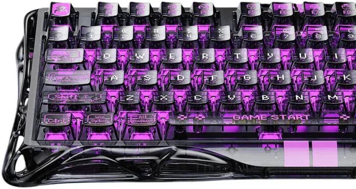 Клавиатура магнитная GravaStar Mercury V75 Lite 75keys, Blackcore, USB-A, Transparent Black