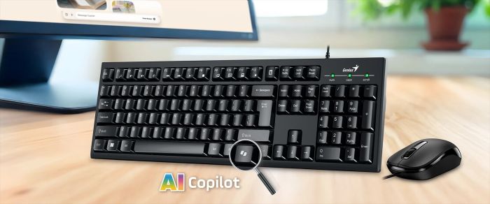 Комплект клавиатура и мышь Genius KM-100SE, AI, EN/UKR, черный