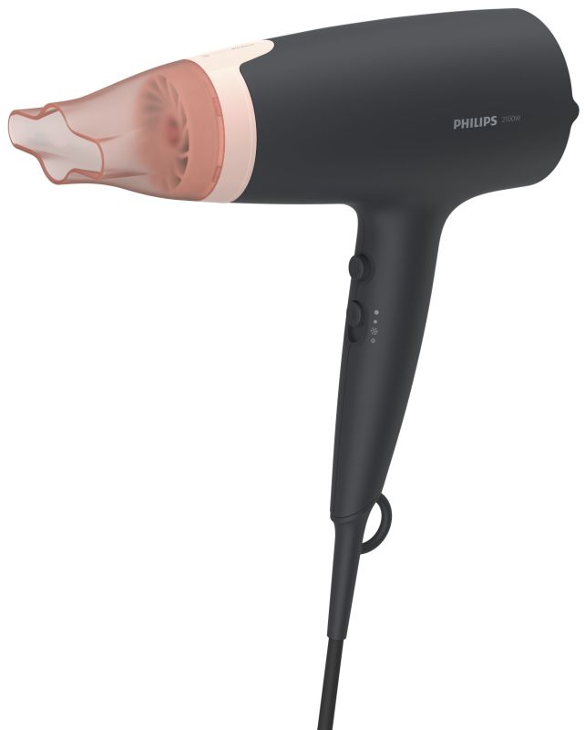 Фен Philips 3000 Series, 2100Вт, режимов-3, ионизиция, хол. обдув, черно-розовый