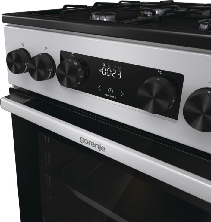 Плита Gorenje комби, 62л, 50x60см, дисплей, IconLed,эмалированные, титан