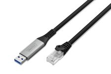 Кабель DIGITUS Ethernet USB-A - RJ45 CAT 6A S/FTP, 1 Gbit/s, 3m, LSZH