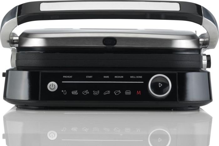 Гриль Gorenje прижимной 2100Вт, темп. режимов-7, съёмные пластины, раскрытие на 180°, металл, серый