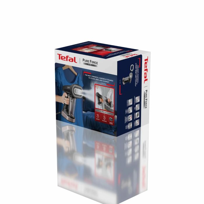 Отпариватель Tefal компактный Pure Force, 1800Вт, 180мл, постоянный пар - 35гр, керам. подошва, черно-розовый