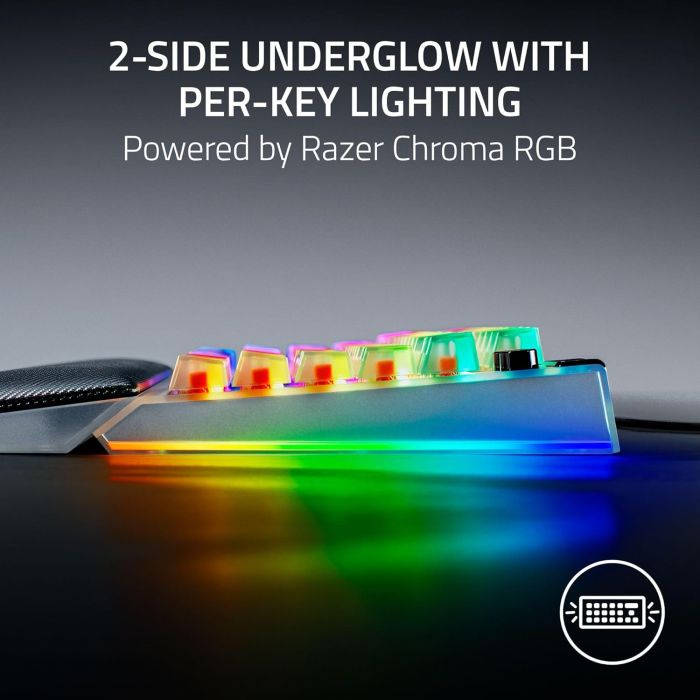 Клавіатура механічна Razer BlackWidow V4 75% RGB 83key Mechanical Tactile Switch GEN-3, USB-A, EN, Phantom White Ed.