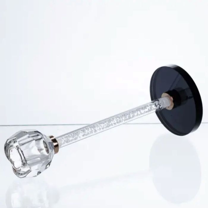 Скляний свічник Crystal Pillar 22см на стіл високий декоративний HP-7-26