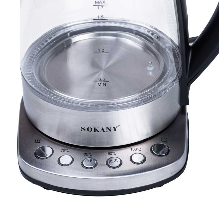 Електрочайник Sokany SK-09003 з підсвічуванням 1,7 л прозорий 
