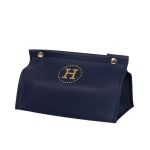 Серветниця з еко шкіри 20×7.5×11.5 см для серветок на кнопках Синій HP-3-213BL