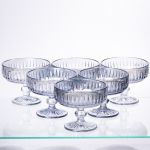 Набір креманок на ніжці 6 шт 300 (мл) Блакитний HP-19-70